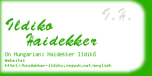 ildiko haidekker business card