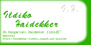 ildiko haidekker business card